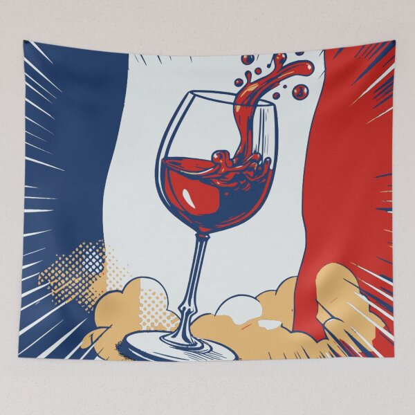Item preview, Red Wine Glass on Vintage French Flag Design For French Culture Lovers designed and sold by Kubala.