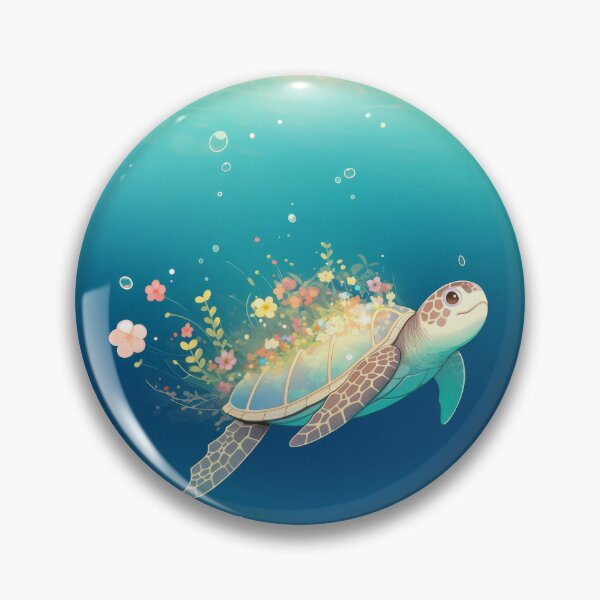 Item preview, Turtle Floral Wonderland Under the Sea designed and sold by AshiraCreations.