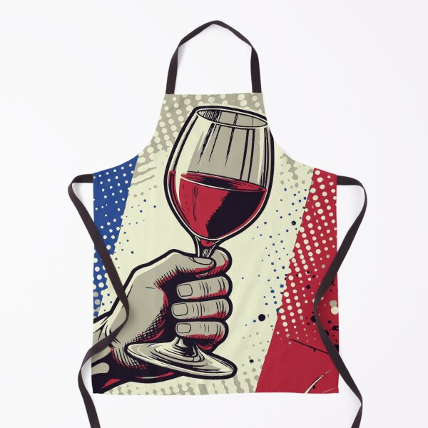 Item preview, Hand Holding Red Wine Glass on Vintage French Flag Design For French Cuisine Lovers designed and sold by Kubala.