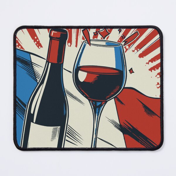 Item preview, Red French Wine Bottle and Red Wine Glass on Vintage French Flag Design designed and sold by Kubala.