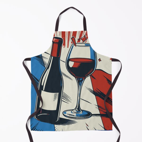 Item preview, Red French Wine Bottle and Red Wine Glass on Vintage French Flag Design designed and sold by Kubala.