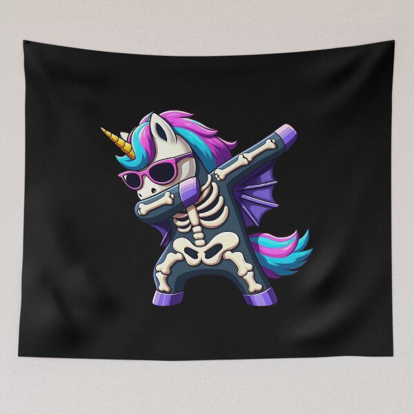 Item preview, HALLOWEEN UNICORN WEARING SKELETON COSTUME DABBING designed and sold by justyna-s28.