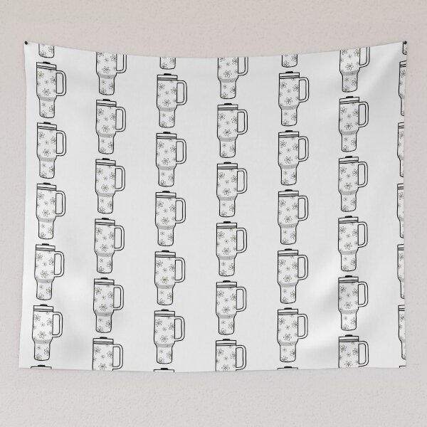 Item preview, 40oz Tumbler with Flower Doodle Pattern - White designed and sold by MrsCreative1.