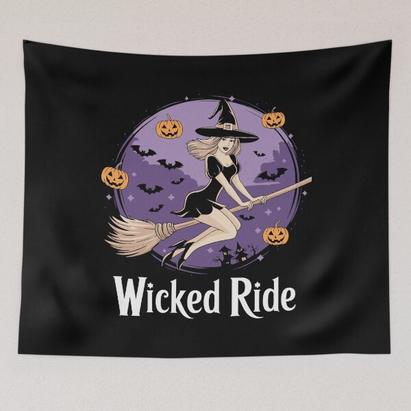 Item preview, Wicked Ride Halloween Attractive Witch Flying Broomstick Mystical Cute Costume designed and sold by w1ckerman.