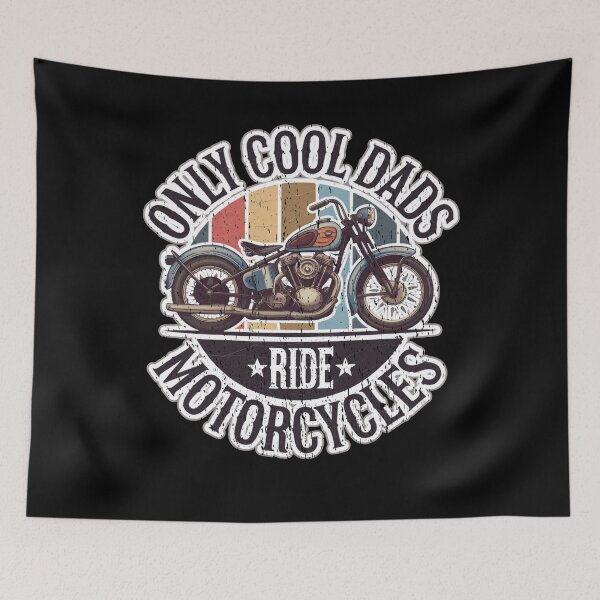 Item preview, ONLY COOL DADS RIDE MOTORCYCLES retro style motorbike rider Father Fathers day design  designed and sold by Jt41.