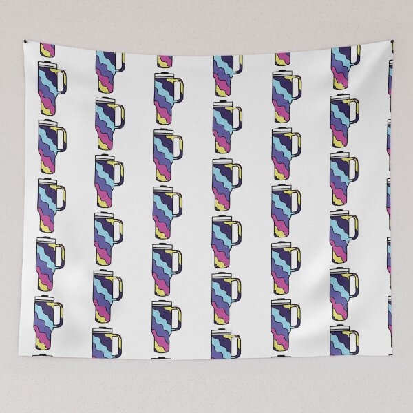 Item preview, Retro Wavy Pattern 40oz Tumbler doodle Blue, Pink and Yellow designed and sold by MrsCreative1.