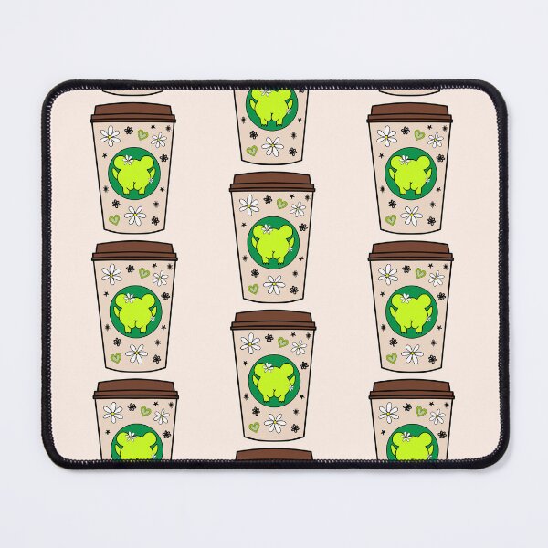Item preview, Brown Takeaway Cup with Frog Doodle and White Flower Pattern designed and sold by MrsCreative1.