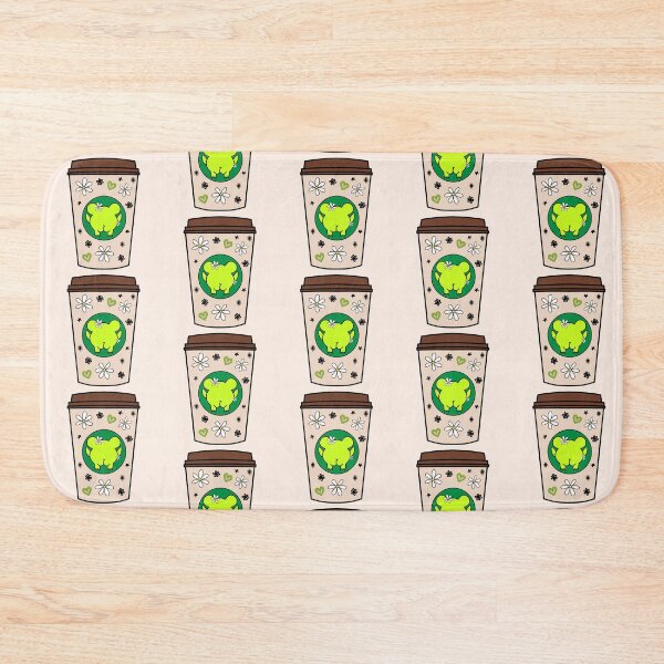 Item preview, Brown Takeaway Cup with Frog Doodle and White Flower Pattern designed and sold by MrsCreative1.
