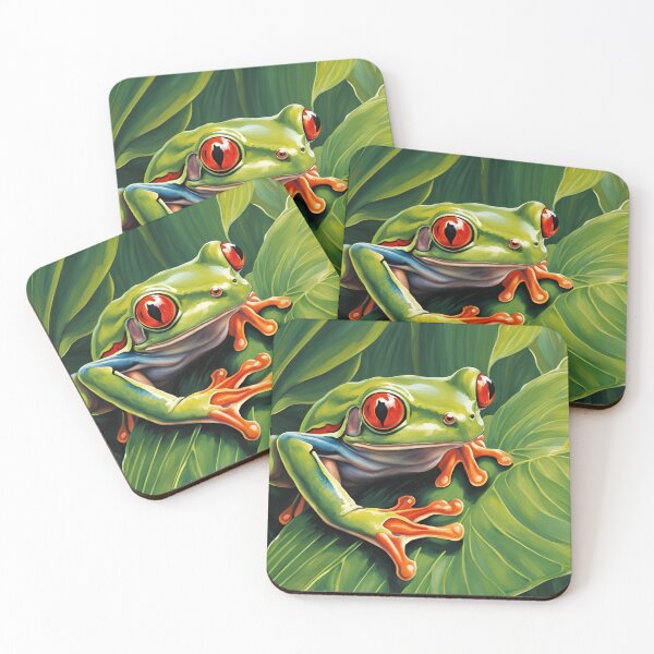Item preview, Vibrant Red-Eyed Tree Frog – Tropical Rainforest Wildlife designed and sold by NocturnalNook.