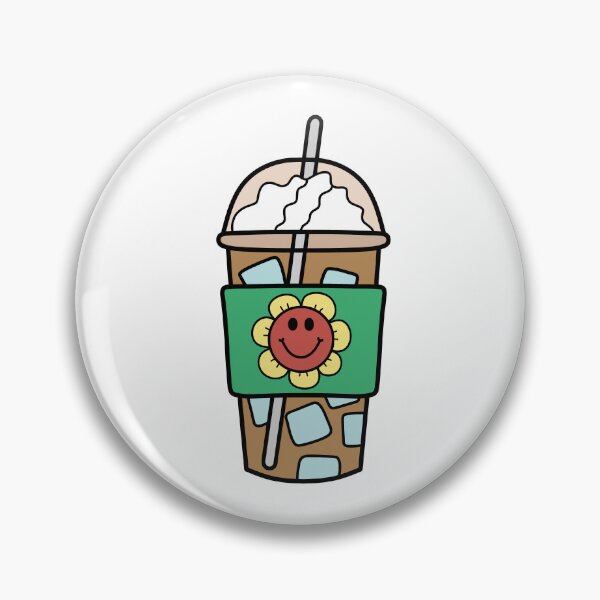 Item preview, See-Through Iced Coffee Cup with Retro Smiley Flower Doodle red and yellow designed and sold by MrsCreative1.