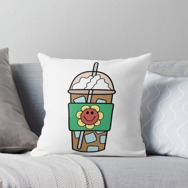 Item preview, See-Through Iced Coffee Cup with Retro Smiley Flower Doodle red and yellow designed and sold by MrsCreative1.