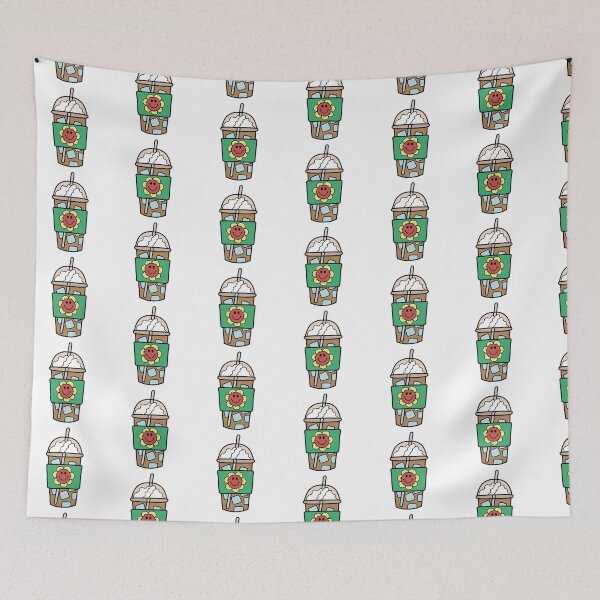 Item preview, See-Through Iced Coffee Cup with Retro Smiley Flower Doodle red and yellow designed and sold by MrsCreative1.