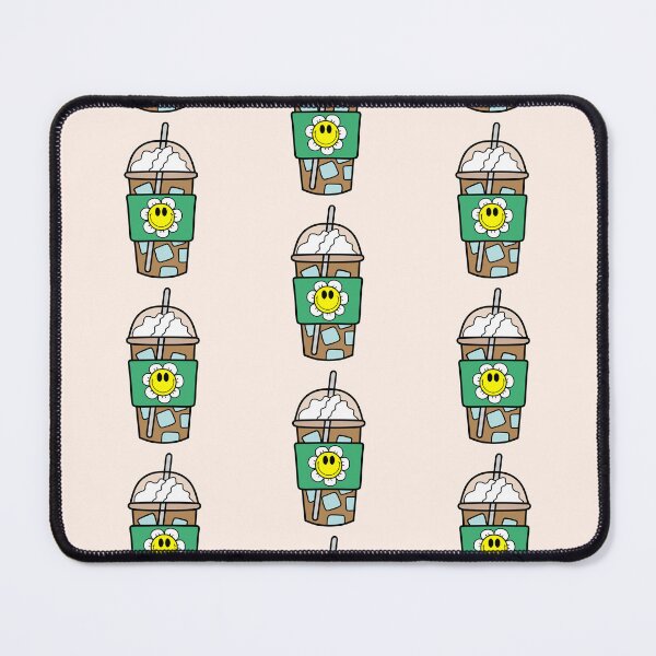 Item preview, See-Through Iced Coffee Cup with Retro Smiley Flower Doodle White and yellow designed and sold by MrsCreative1.