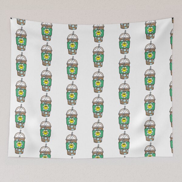 Item preview, See-Through Iced Coffee Cup with Retro Smiley Flower Doodle White and yellow designed and sold by MrsCreative1.
