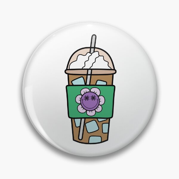 Item preview, See-Through Iced Coffee Cup with Retro Smiley Flower Doodle Purple designed and sold by MrsCreative1.
