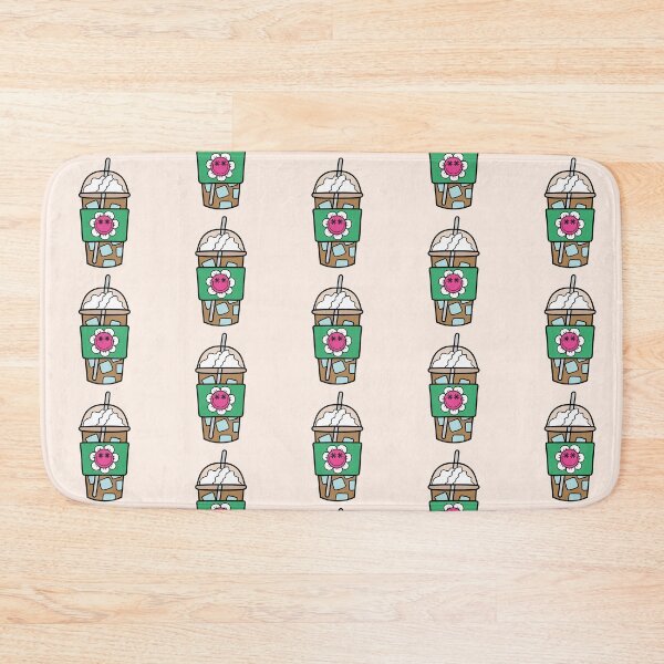 Item preview, See-Through Iced Coffee Cup with Retro Smiley Flower Doodle Pink and White designed and sold by MrsCreative1.