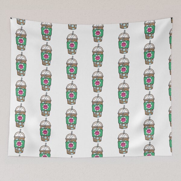 Item preview, See-Through Iced Coffee Cup with Retro Smiley Flower Doodle Pink and White designed and sold by MrsCreative1.