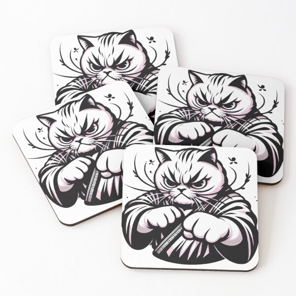 Item preview, Savage cat fighter japanese style designed and sold by DesignMyNovelty.