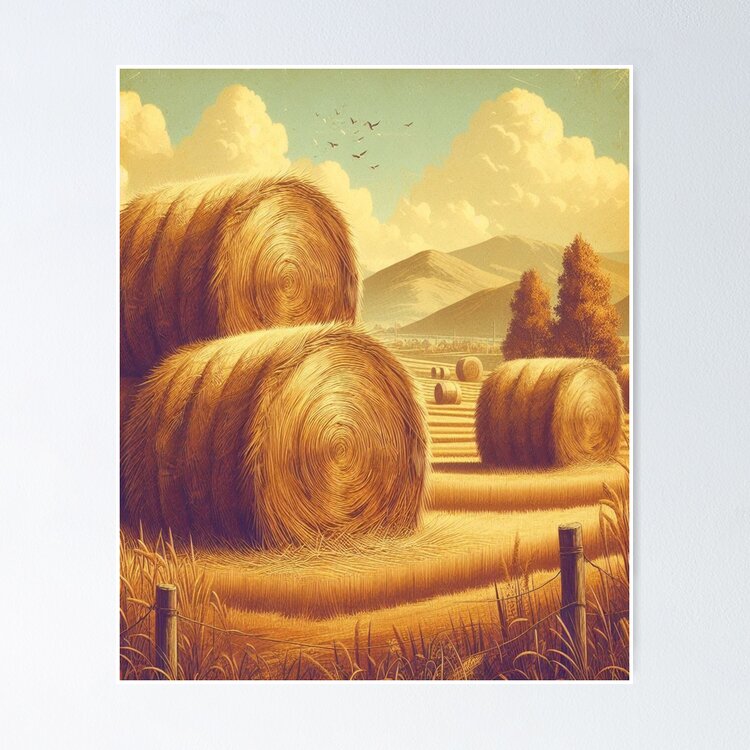 Vintage Hay Bale 1 Sticker