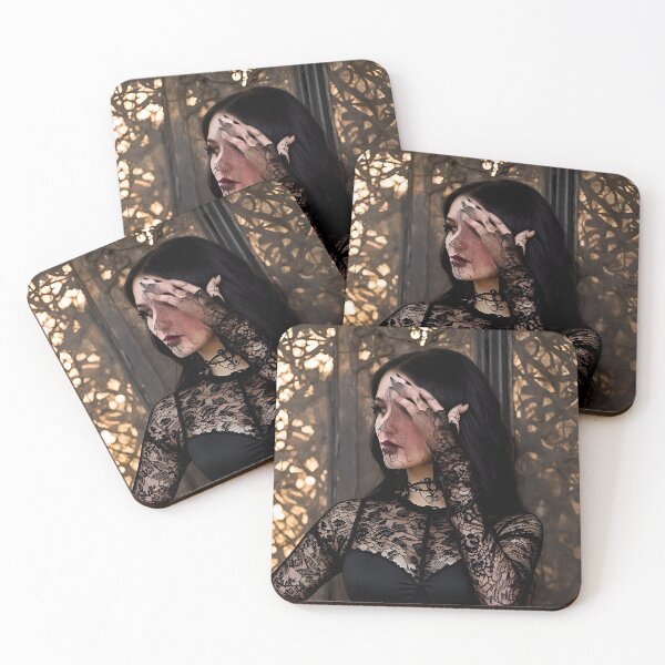 Item preview, Wicca Witch girl in black lace and tattoos designed and sold by Jennifer Morcom.