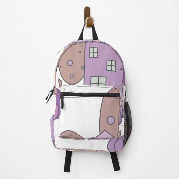 Item preview, Autumn composition - simple landscape, trees, houses and ripe pumpkins in different shades of purple.5 designed and sold by My-fake-places.