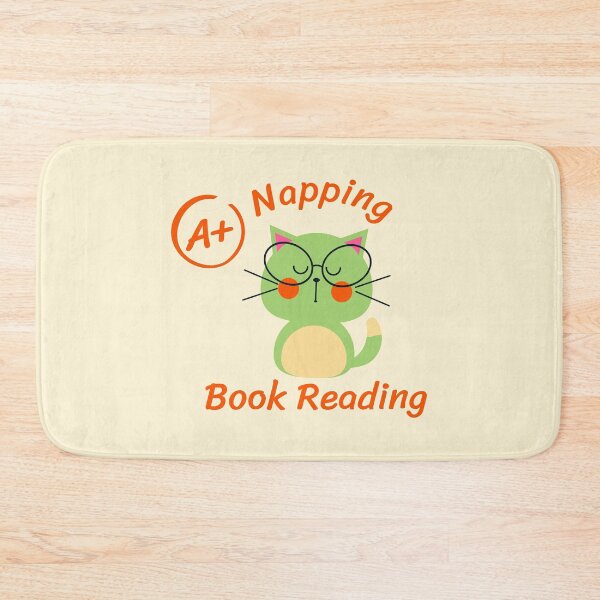 Item preview, A+ in Napping and Book Reading - Cat with Glasses designed and sold by Tulip Creators by This Definition.