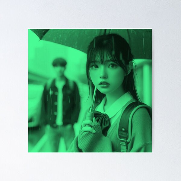 Item preview, Korean Aesthetic Girl in Rain Guy in Shadows designed and sold by choder61.