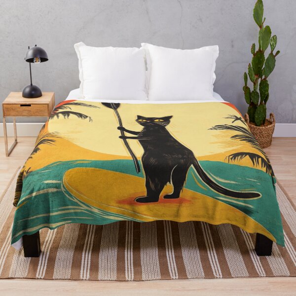 Item preview, Black Cat On Paddle Board designed and sold by GrinGalore.