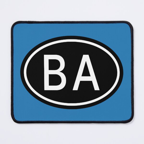 Item preview, BA Initials Monogram Oval White Letters designed and sold by Jeallan Designs.