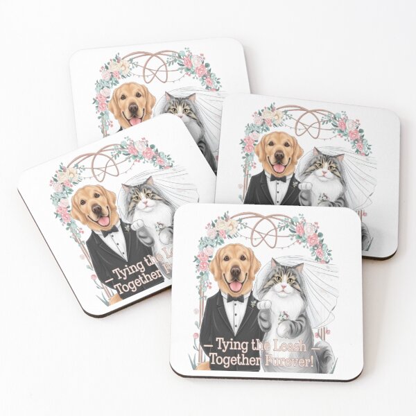 Item preview, Golden Retriever & Maine Coon Wedding Bliss designed and sold by Petpixy.