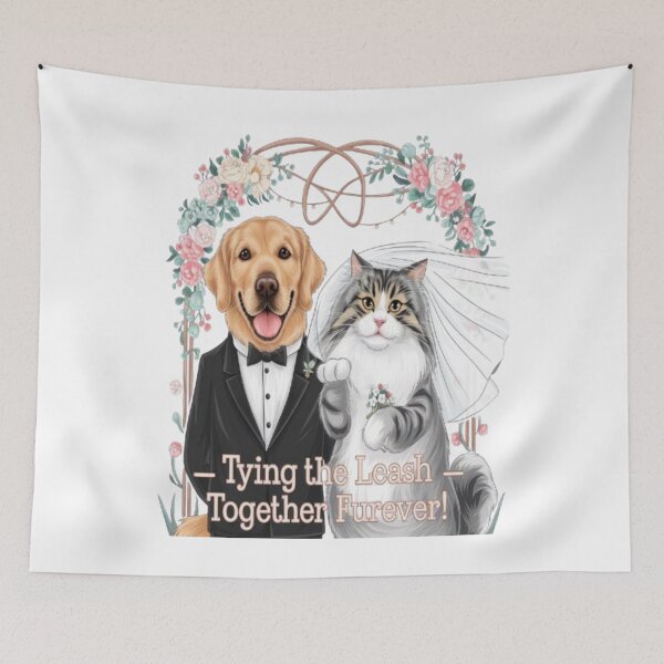 Item preview, Golden Retriever & Maine Coon Wedding Bliss designed and sold by Petpixy.
