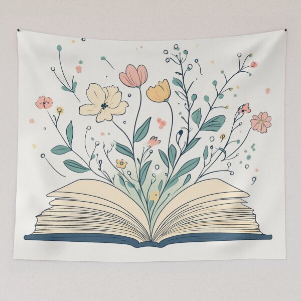 Item preview, Open Book With Flowers Art designed and sold by GrinGalore.
