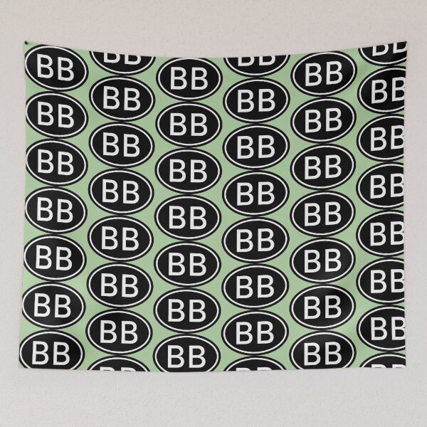 Item preview, BB Initials Monogram Oval White Letters designed and sold by Jeallan Designs.