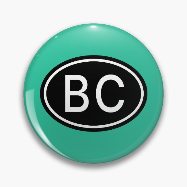 Item preview, BC Initials Monogram Oval White Letters designed and sold by Jeallan Designs.