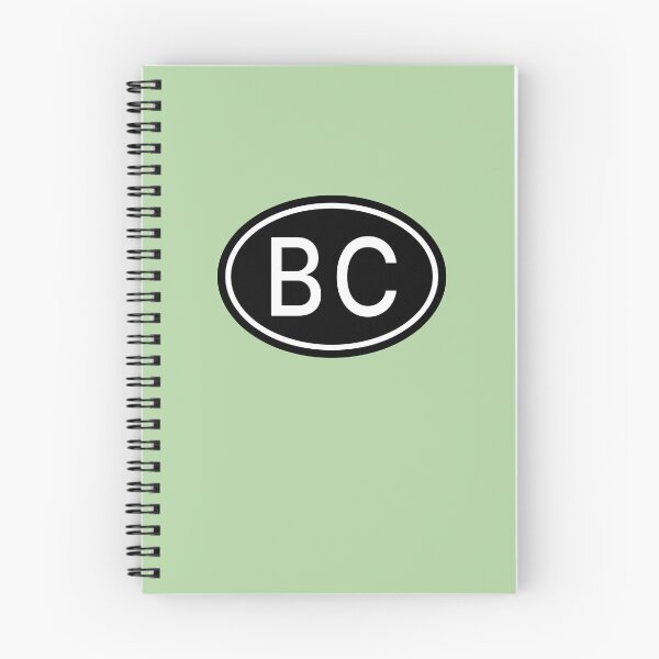 Item preview, BC Initials Monogram Oval White Letters designed and sold by Jeallan Designs.