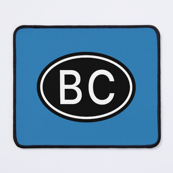 Item preview, BC Initials Monogram Oval White Letters designed and sold by Jeallan Designs.