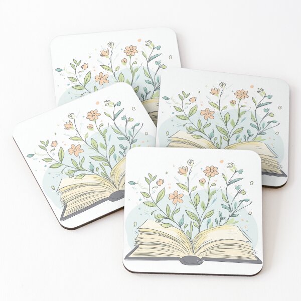 Item preview,  Open Book With Flowers Line Art designed and sold by GrinGalore.