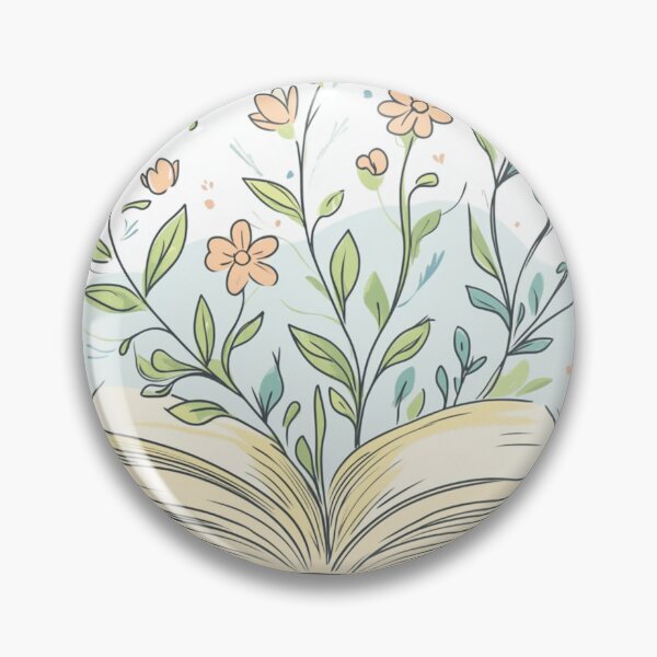 Item preview,  Open Book With Flowers Line Art designed and sold by GrinGalore.