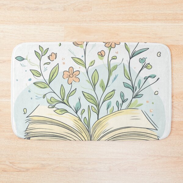 Item preview,  Open Book With Flowers Line Art designed and sold by GrinGalore.