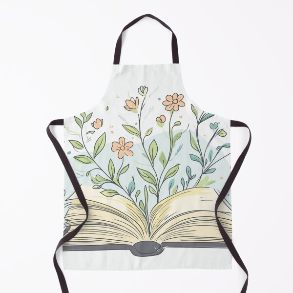 Item preview, Open Book With Flowers Line Art designed and sold by GrinGalore.