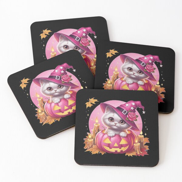 Item preview, Adorable Halloween Kitten in Witch Hat and Pumpkin - Cute Fall Art designed and sold by love3617.