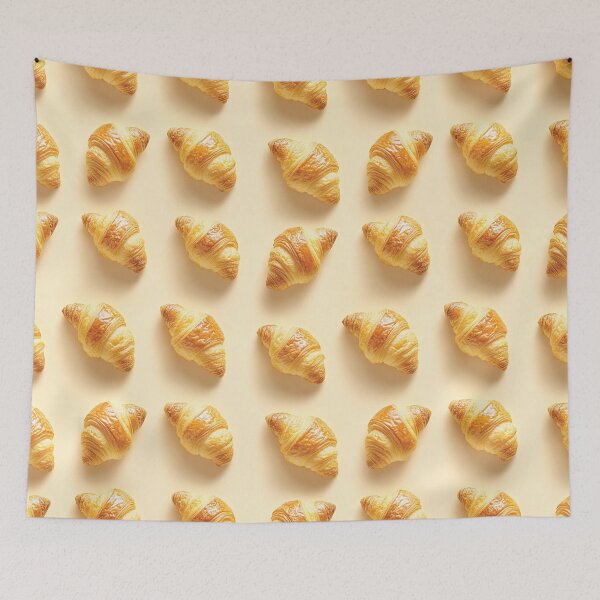 Item preview, symmetrical realistic mini croissant pattern designed and sold by yellownacho.