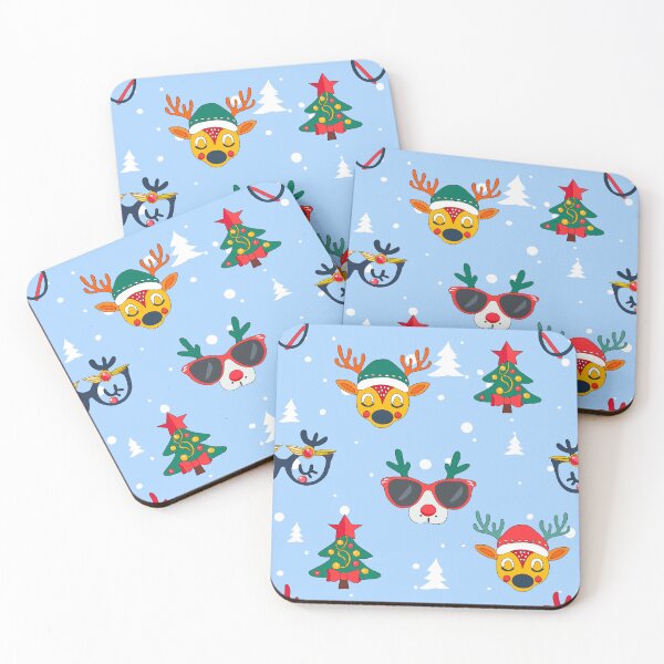 Item preview,  Blue Festive Reindeer Christmas Pattern.  designed and sold by Anastasiia Yurevych.