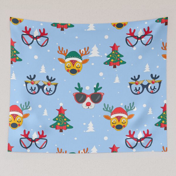 Item preview,  Blue Festive Reindeer Christmas Pattern.  designed and sold by Anastasiia Yurevych.