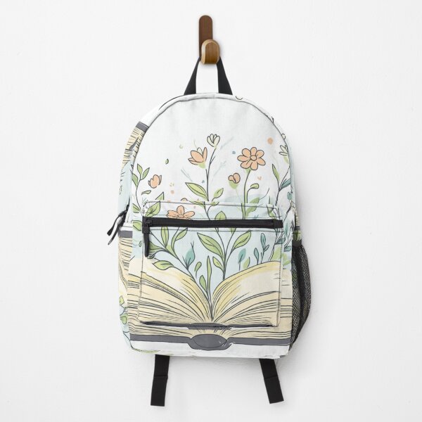 Item preview, Open Book With Flowers Line Art designed and sold by GrinGalore.