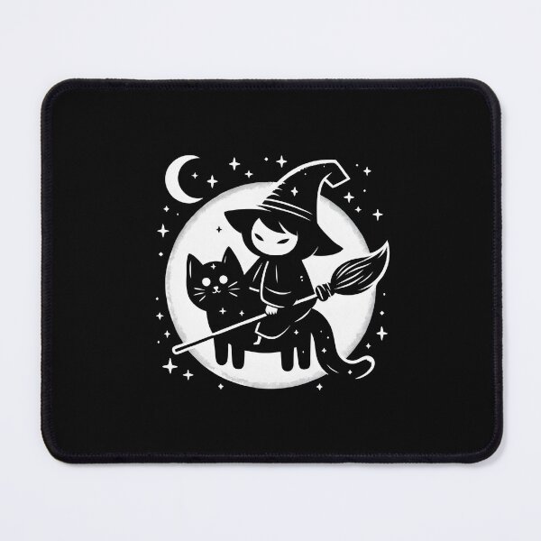 Item preview, Cute Witch Riding a Black Cat: Halloween Season designed and sold by printmala.