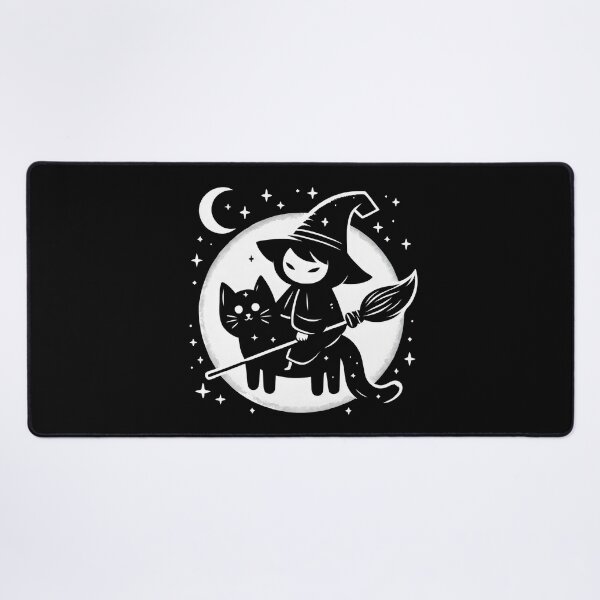 Item preview, Cute Witch Riding a Black Cat: Halloween Season designed and sold by printmala.