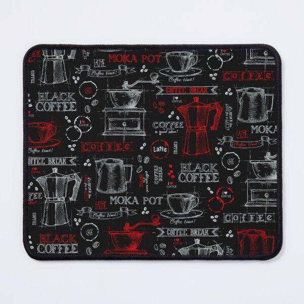 Item preview, Red pot of coffee - blackboard pattern  designed and sold by PP-Patterns.