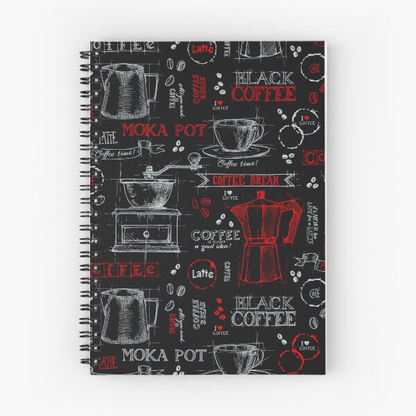 Item preview, Red pot of coffee - blackboard pattern  designed and sold by PP-Patterns.