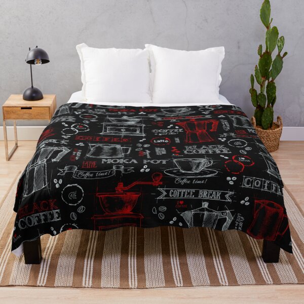 Item preview, Red pot of coffee - blackboard pattern designed and sold by PP-Patterns.